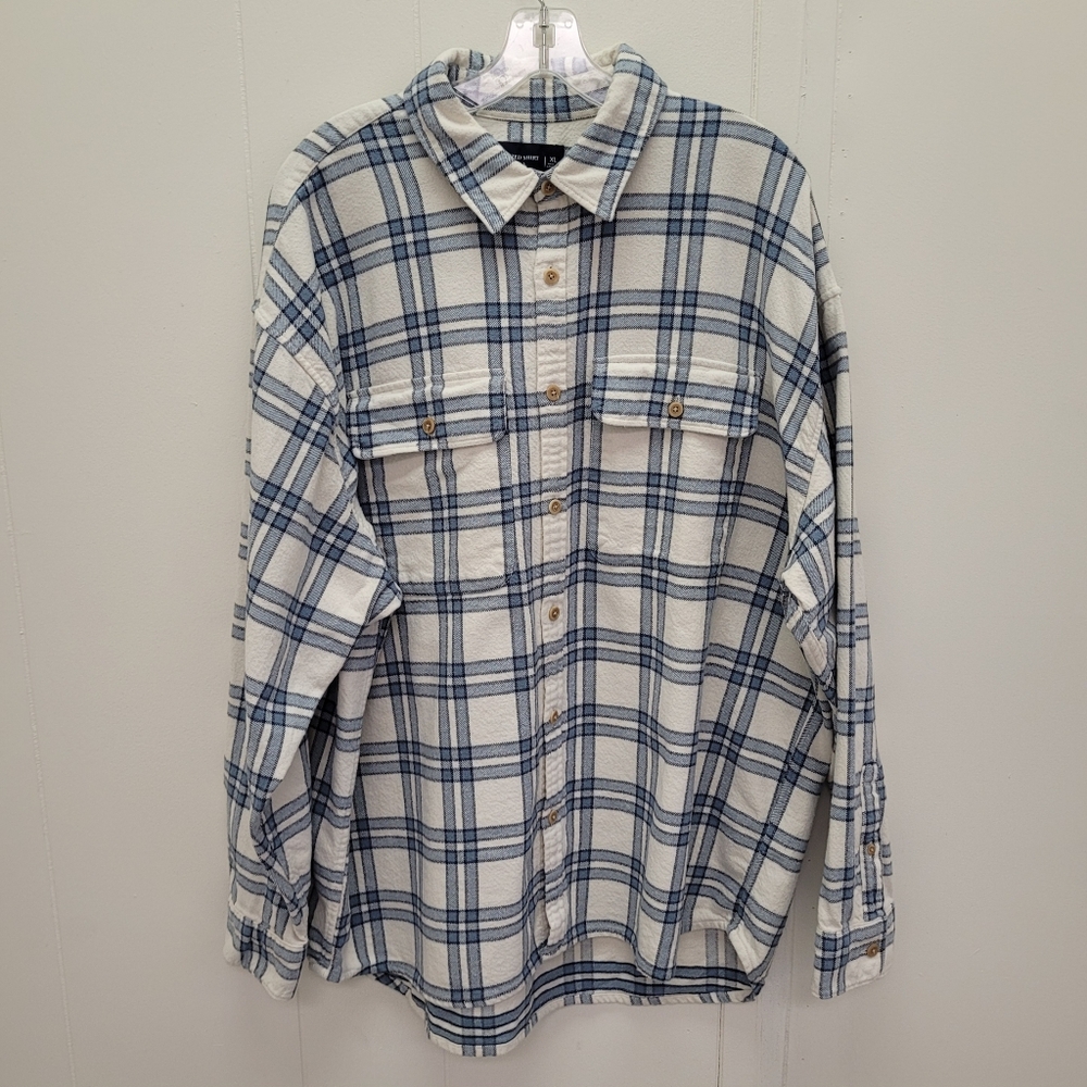 Abercrombie & Fitch "90's" Oversized Plaid Flannel Button Up Shirt
